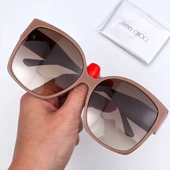 ? Jimmy Choo Noemi/S KON HA Sunglasses Nude Glitter Brown Gradient Square Women Jimmy Choo Sunglasses NOEMI/S KON HA Nude Glitter Brown  main image 4